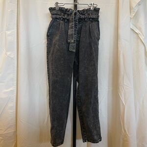 Who What Wear Charcoal Paperbag Jeans